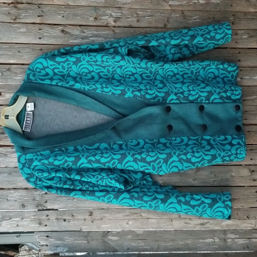 FUN 80s Vintage Gitano ARTSY BLAZER STYLE TOP LARGE